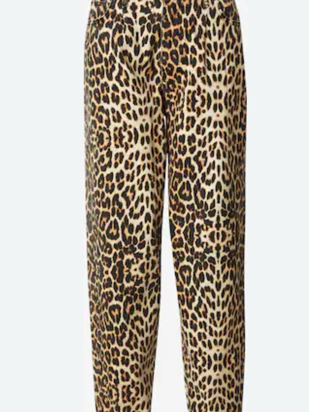 Leopard Print Straight-Leg Trousers in Neutral Animal Print